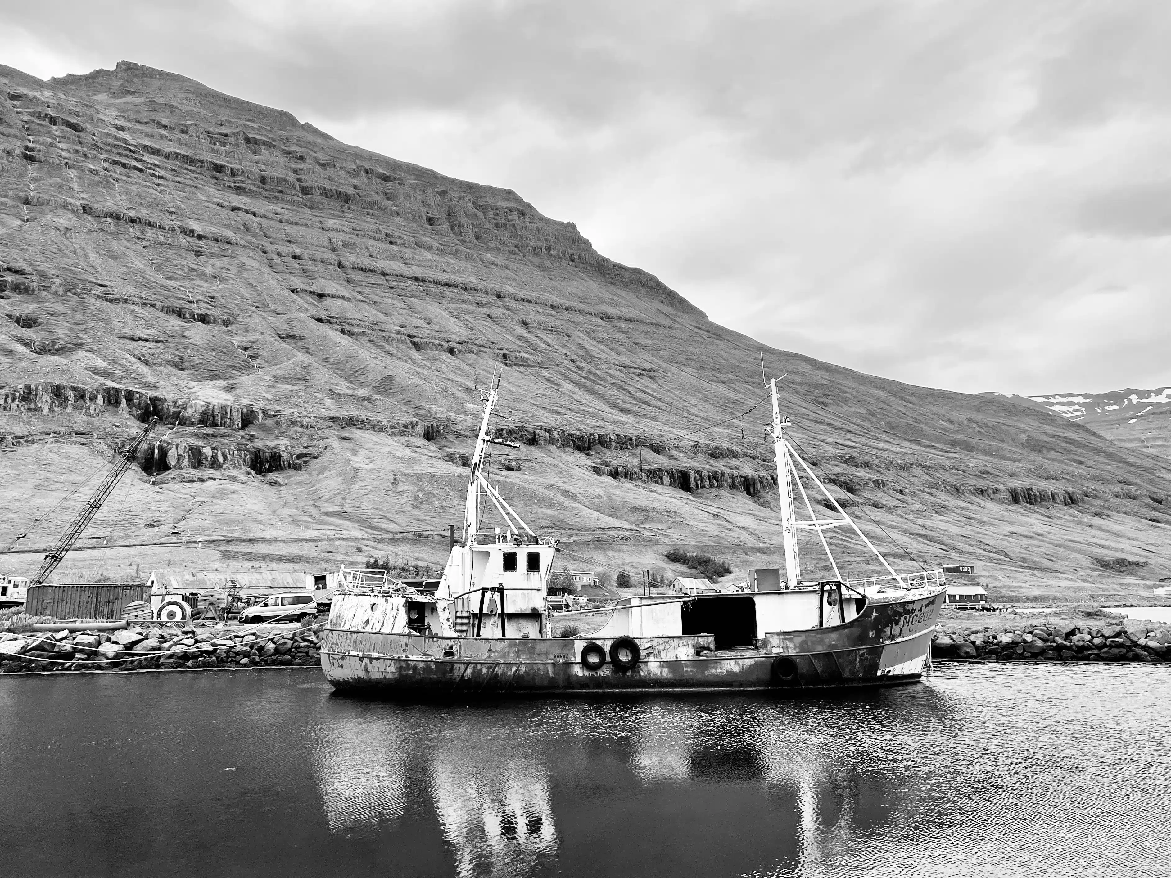 Old picture of Seydisfjordur as a fishermen hub