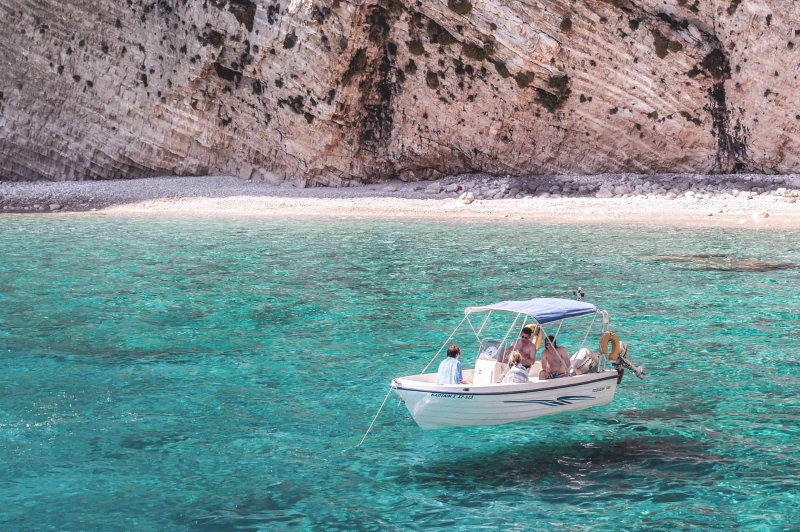 Renting a boat and chilling in a bay