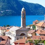 Cernobbio village overlooking map of lake como