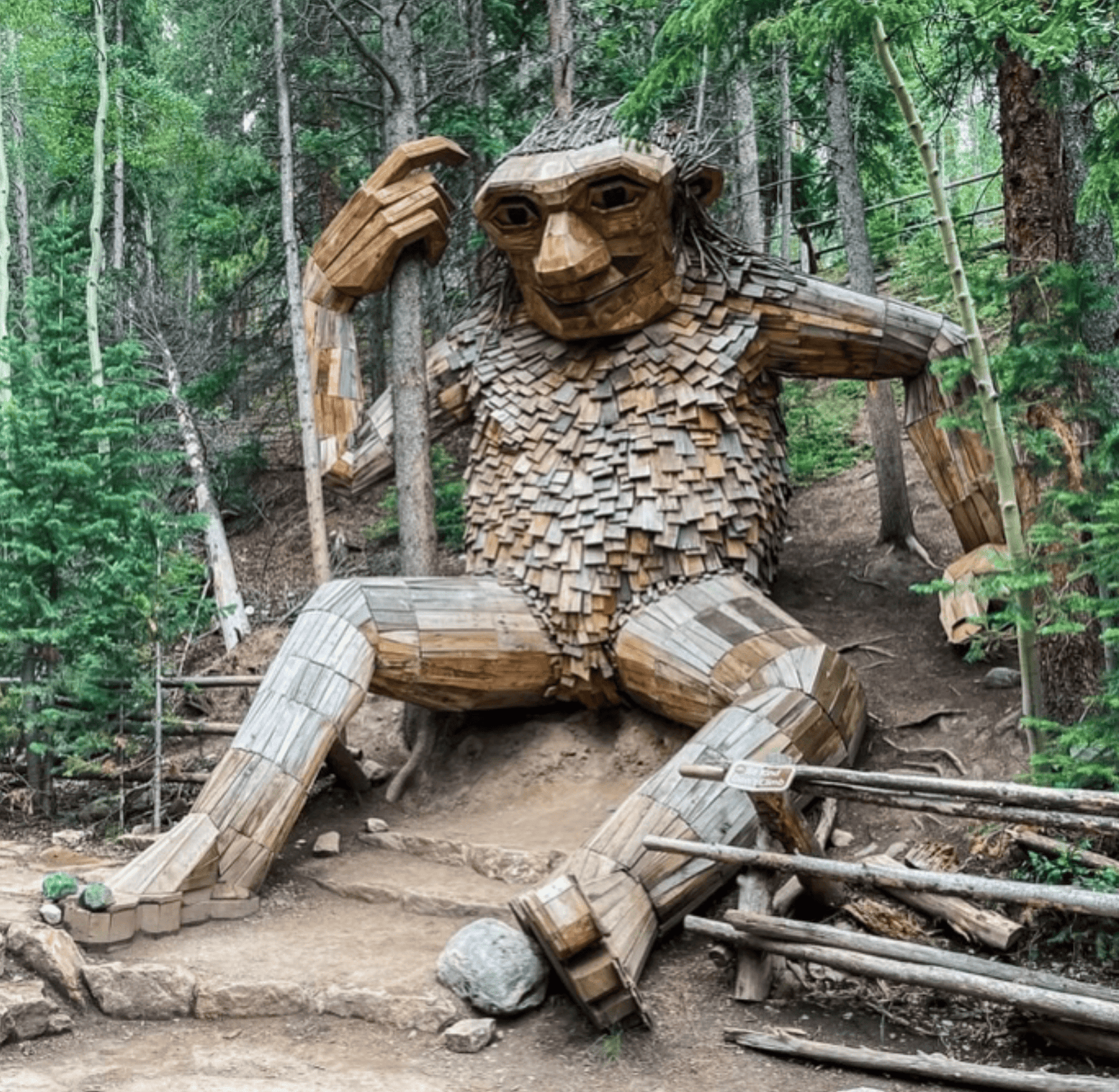 Breckenridge Troll in wood.