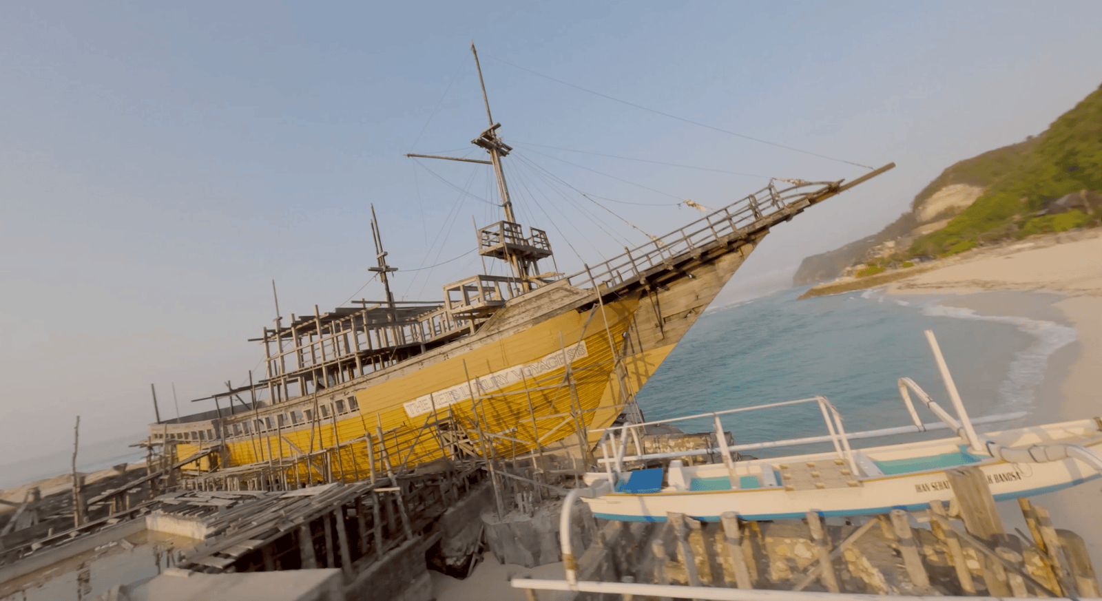 The most famous shipwreck at Melasti Beach