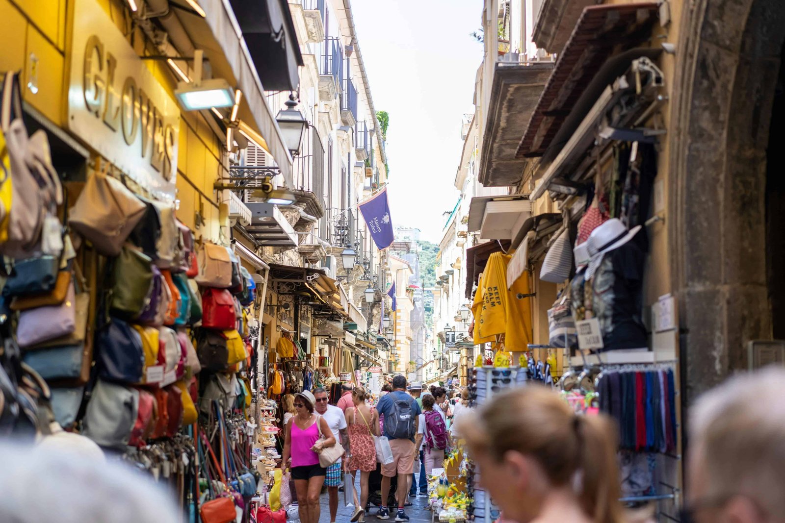 Very busy in the Sorrento shopping street
