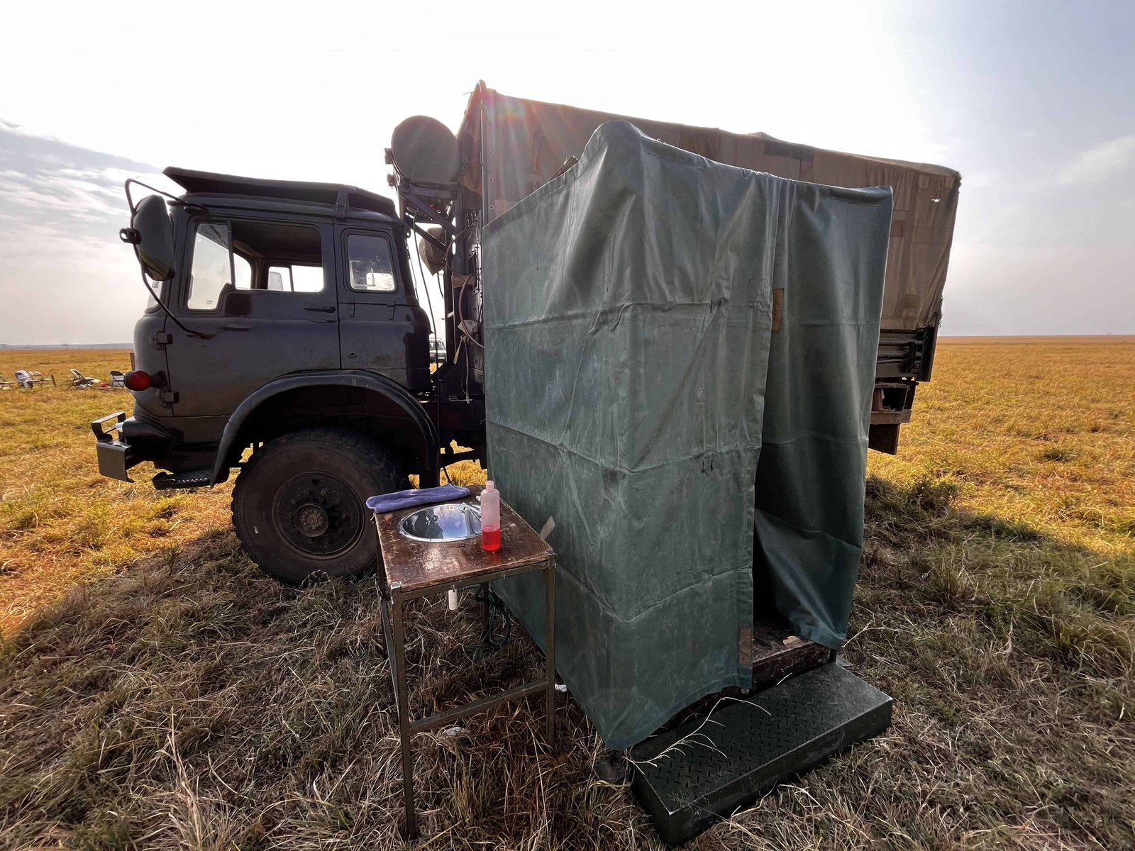 During breakfast, there is even a special toilet available! So no bush toilet!