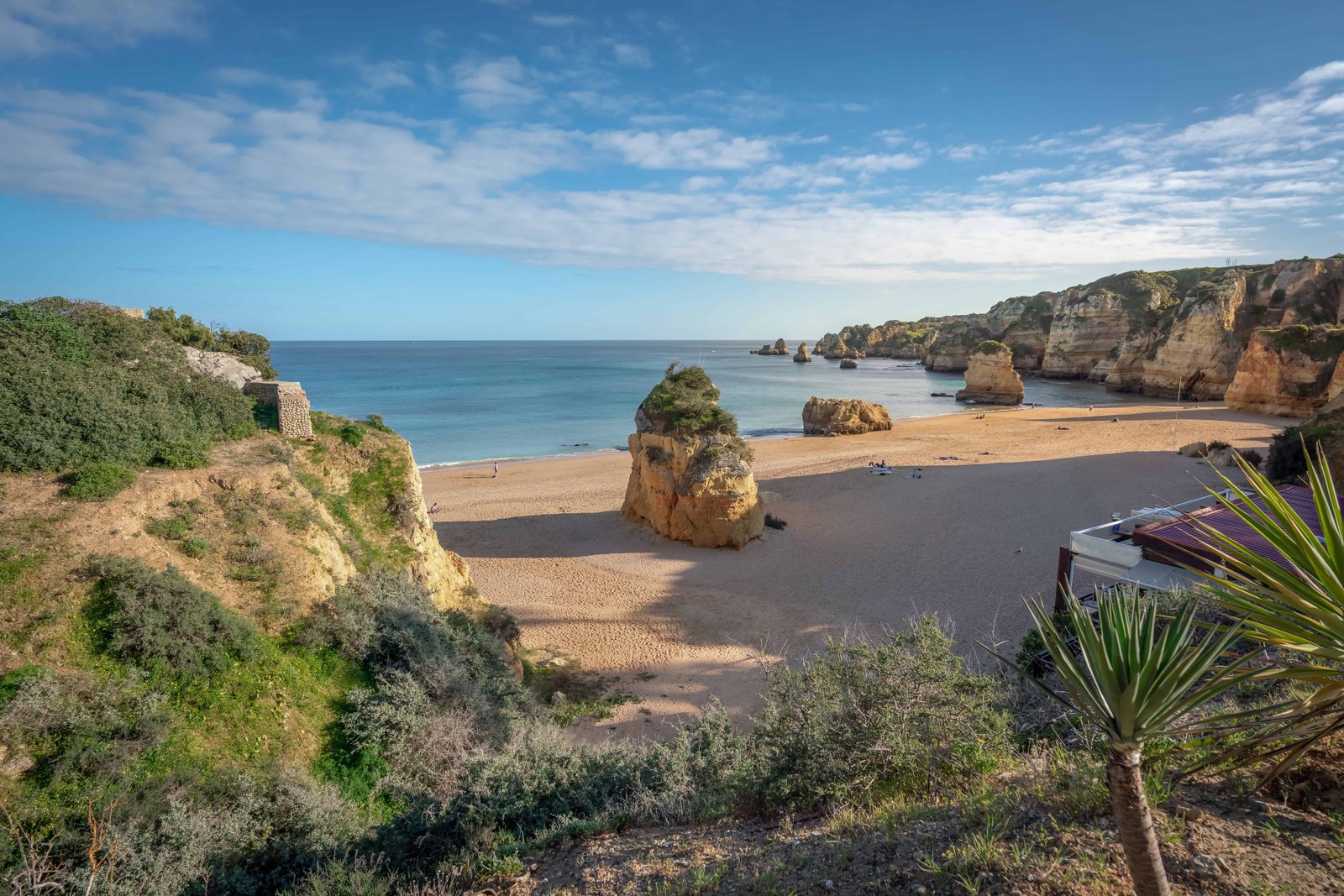 How To Visit Dona Ana Beach (Full Guide for 2026) 7 Aerial view of Praia dona Ana Beach