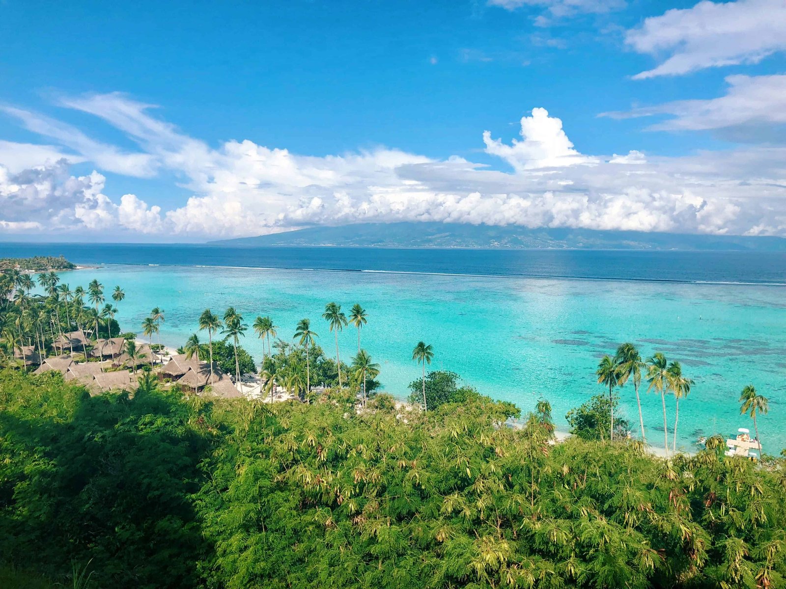 Beach from the Moorea French Polynesia map