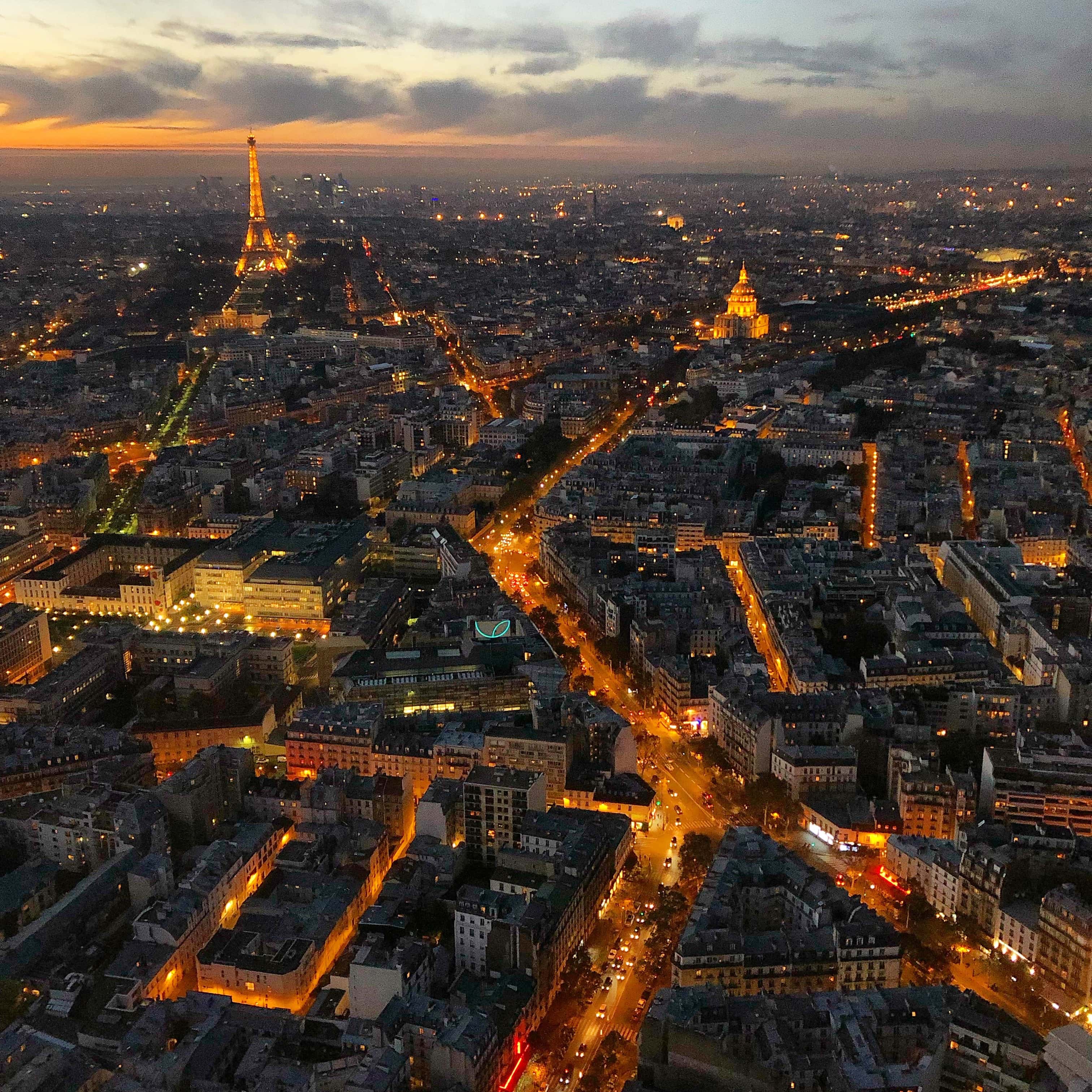 2 Days in Paris Itinerary: Top Activities With Map 12 Aerial view of Paris by night