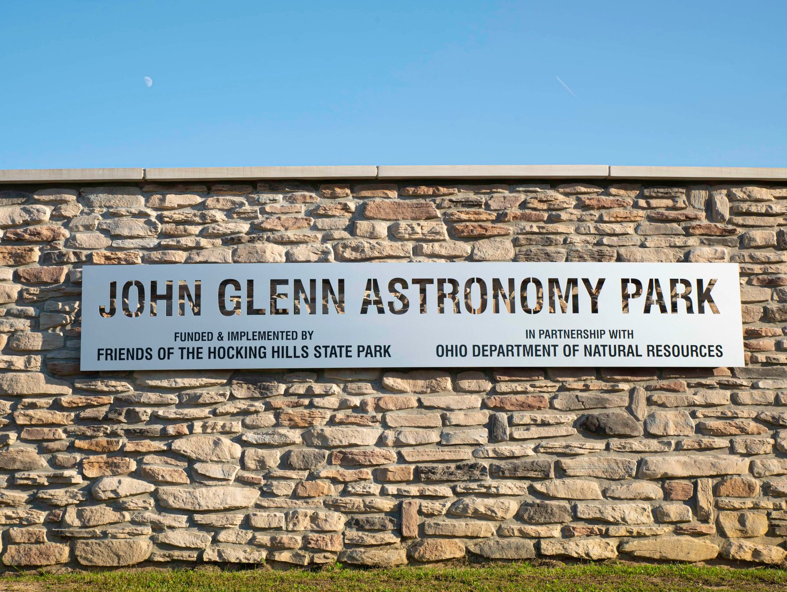 John Glenn Astronomy Park signpost at the entrance