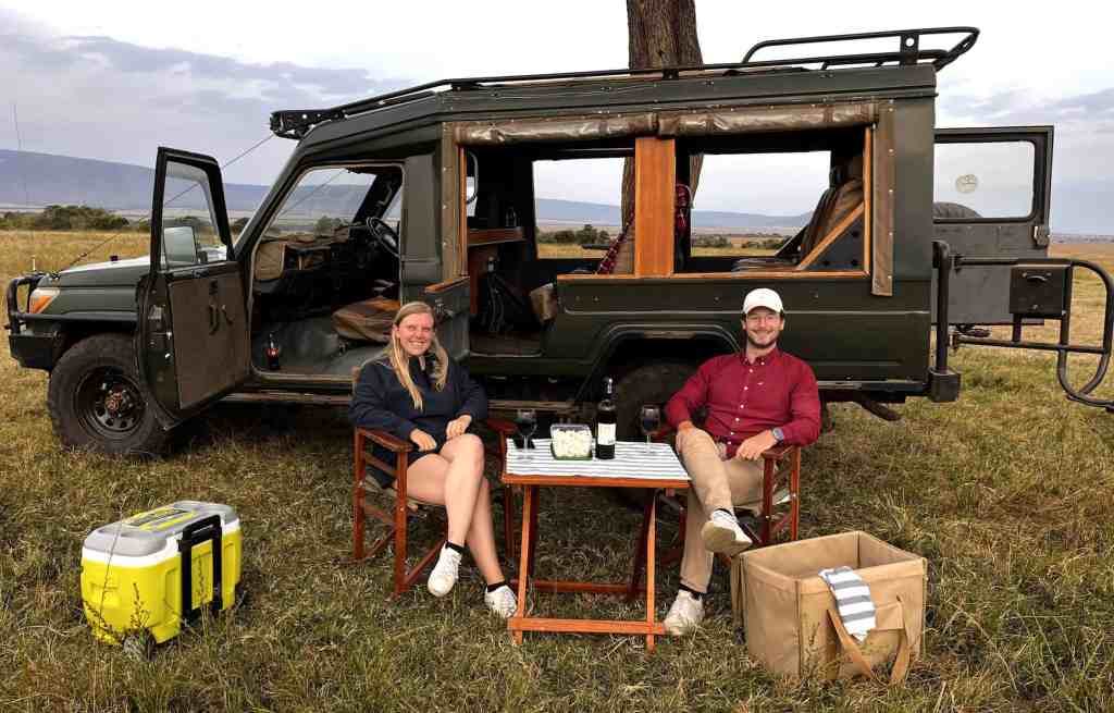 Home 29 Us enjoying a sundowner in the Maasai Mara