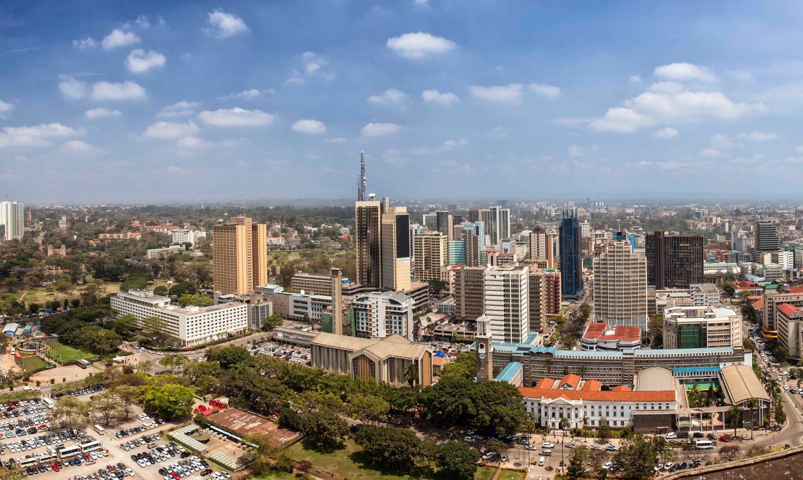 aerial panorama of Nairobi, Kenya 