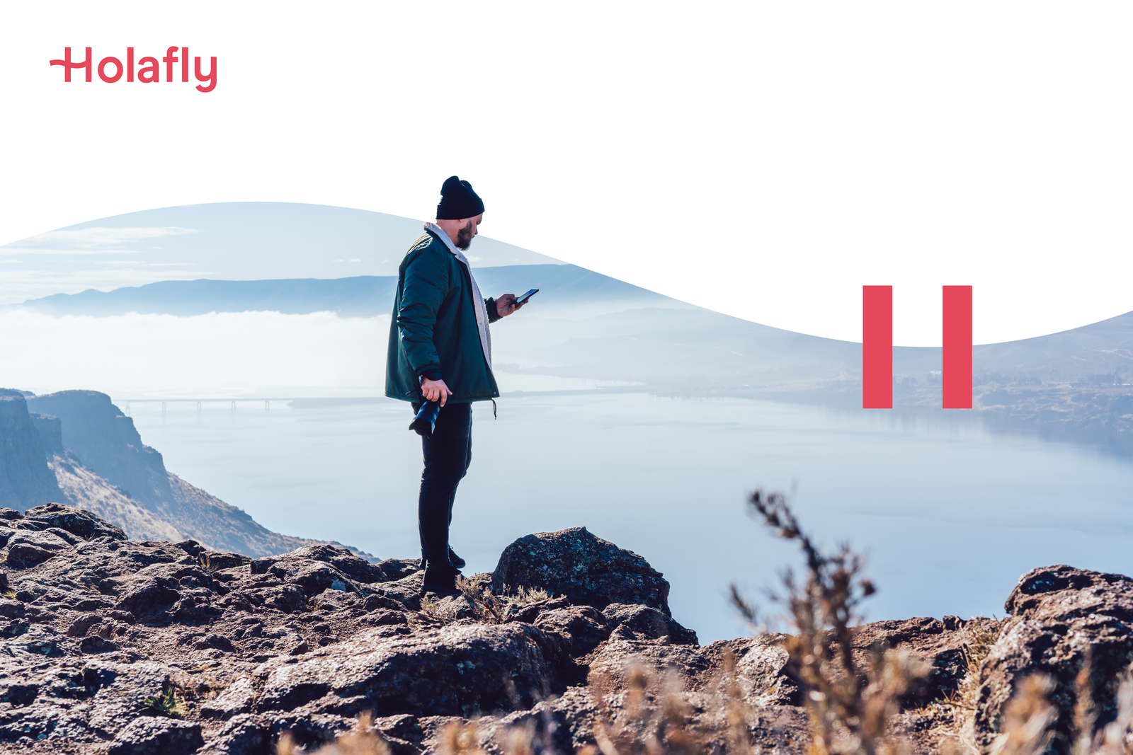 Holafly images from a person overlooking a lake 