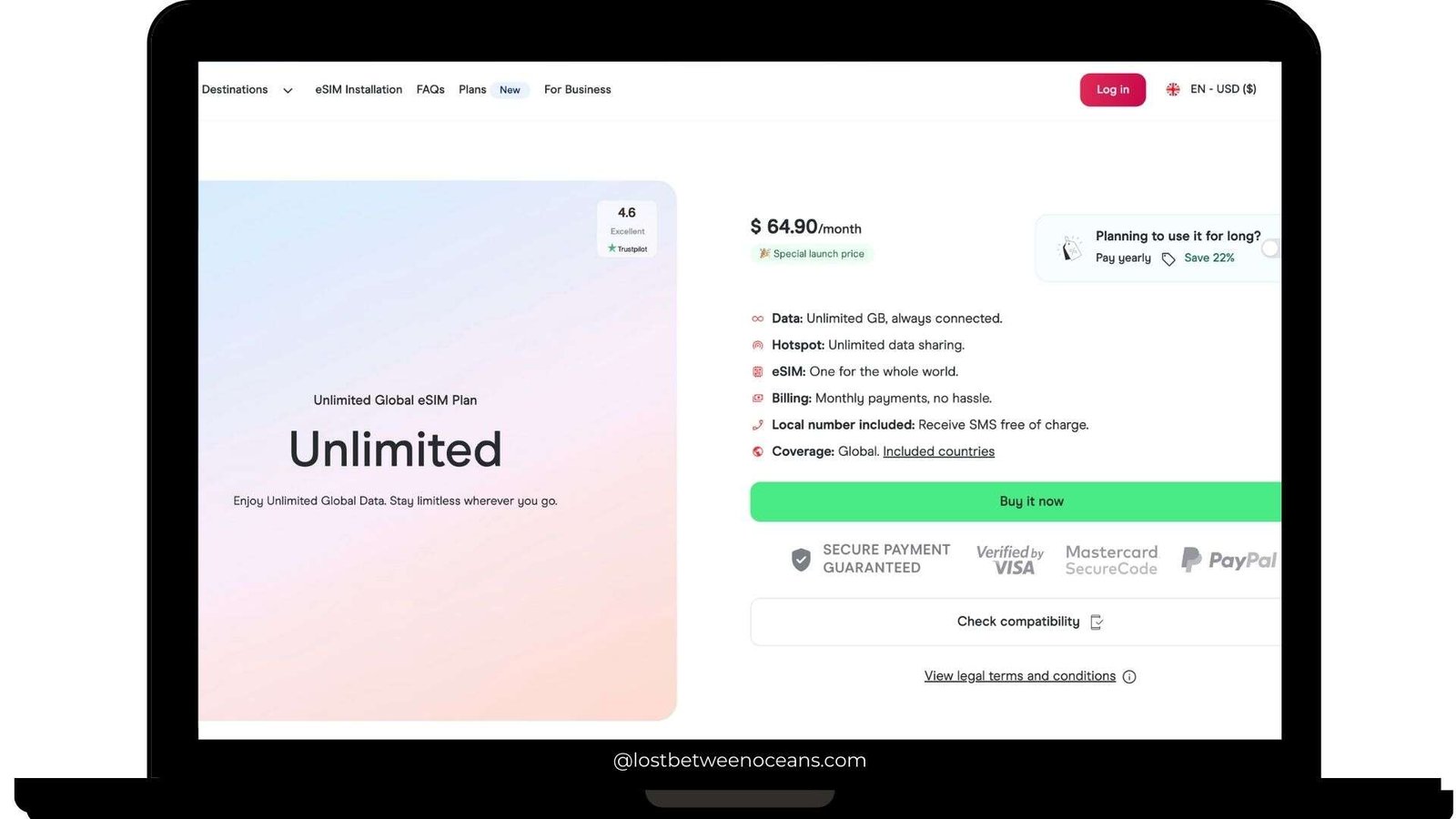 Best eSIM for International Travel (Unlimited Data + No Roaming Fees) 6 Unlimited travel plans on the website of halfly
