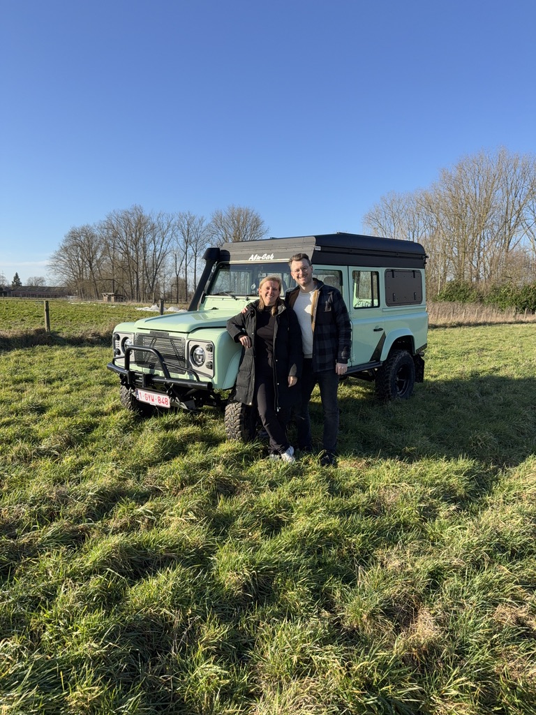 Home 27 Laura and Alexander with their land rover defender