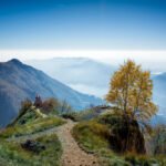 A beautiful view of Lecco and lake of Como from Piani d'Erna